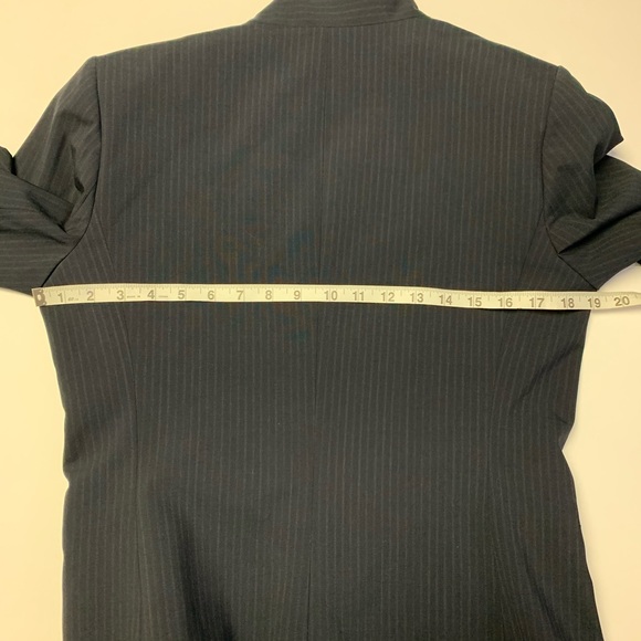 Theory Lana Tuck Stripe Open Blazer Navy 12 - Picture 8 of 14